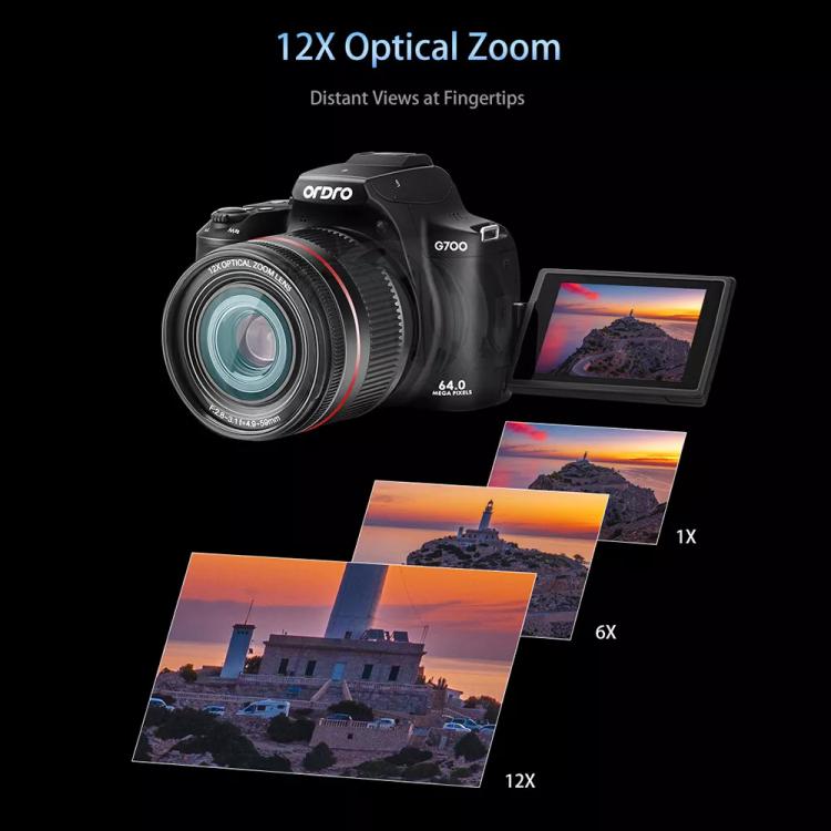 Ordro 4K Ultra HD Rotating Screen Optical Zoom Digital Camera, G700 Ordro 4K Ultra HD Rotating Screen Optical Zoom Digital Camera, G700